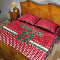 Custom Hungary Ice Hockey Quilt Bed Set Red Style Come on Magyars