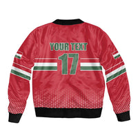 Custom Hungary Ice Hockey Sleeve Zip Bomber Jacket Red Style Come on Magyars