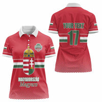 Custom Hungary Ice Hockey Women Polo Shirt Red Style Come on Magyars