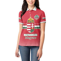 Custom Hungary Ice Hockey Women Polo Shirt Red Style Come on Magyars