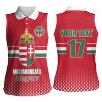 Custom Hungary Ice Hockey Women Sleeveless Polo Shirt Red Style Come on Magyars