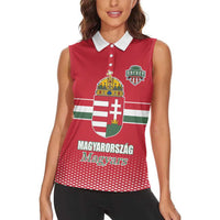 Custom Hungary Ice Hockey Women Sleeveless Polo Shirt Red Style Come on Magyars