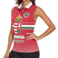 Custom Hungary Ice Hockey Women Sleeveless Polo Shirt Red Style Come on Magyars