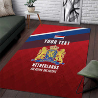 Personalized Netherlands Lion Area Rug Nederland Flag and Coat of Arms