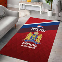 Personalized Netherlands Lion Area Rug Nederland Flag and Coat of Arms