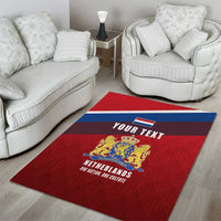 Personalized Netherlands Lion Area Rug Nederland Flag and Coat of Arms