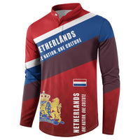 Personalized Netherlands Lion Button Sweatshirt Nederland Flag and Coat of Arms