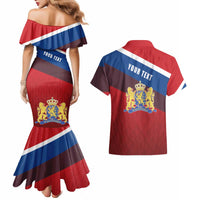 Personalized Netherlands Lion Couples Matching Mermaid Dress and Hawaiian Shirt Nederland Flag and Coat of Arms