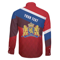 Personalized Netherlands Lion Family Matching Off The Shoulder Long Sleeve Dress and Hawaiian Shirt Nederland Flag and Coat of Arms