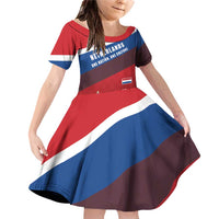 Personalized Netherlands Lion Family Matching Off Shoulder Short Dress and Hawaiian Shirt Nederland Flag and Coat of Arms