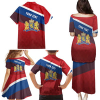 Personalized Netherlands Lion Family Matching Puletasi and Hawaiian Shirt Nederland Flag and Coat of Arms