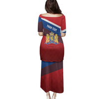 Personalized Netherlands Lion Family Matching Puletasi and Hawaiian Shirt Nederland Flag and Coat of Arms