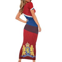 Personalized Netherlands Lion Family Matching Short Sleeve Bodycon Dress and Hawaiian Shirt Nederland Flag and Coat of Arms