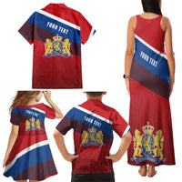 Personalized Netherlands Lion Family Matching Tank Maxi Dress and Hawaiian Shirt Nederland Flag and Coat of Arms