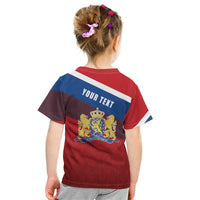 Personalized Netherlands Lion Kid T Shirt Nederland Flag and Coat of Arms