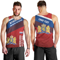 Personalized Netherlands Lion Men Tank Top Nederland Flag and Coat of Arms