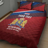Personalized Netherlands Lion Quilt Bed Set Nederland Flag and Coat of Arms