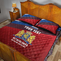 Personalized Netherlands Lion Quilt Bed Set Nederland Flag and Coat of Arms