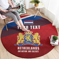 Personalized Netherlands Lion Round Carpet Nederland Flag and Coat of Arms
