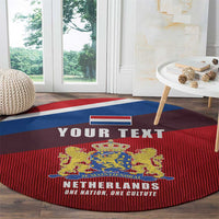 Personalized Netherlands Lion Round Carpet Nederland Flag and Coat of Arms