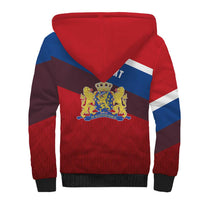 Personalized Netherlands Lion Sherpa Hoodie Nederland Flag and Coat of Arms