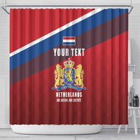 Personalized Netherlands Lion Shower Curtain Nederland Flag and Coat of Arms