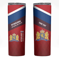 Personalized Netherlands Lion Skinny Tumbler Nederland Flag and Coat of Arms
