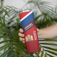 Personalized Netherlands Lion Skinny Tumbler Nederland Flag and Coat of Arms