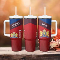 Personalized Netherlands Lion Tumbler With Handle Nederland Flag and Coat of Arms