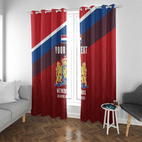 Personalized Netherlands Lion Window Curtain Nederland Flag and Coat of Arms