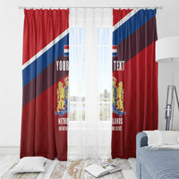 Personalized Netherlands Lion Window Curtain Nederland Flag and Coat of Arms