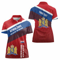 Personalized Netherlands Lion Women Polo Shirt Nederland Flag and Coat of Arms