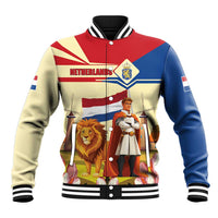 Netherlands Lion and Knight Baseball Jacket Tulips and Windmills