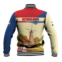 Netherlands Lion and Knight Baseball Jacket Tulips and Windmills