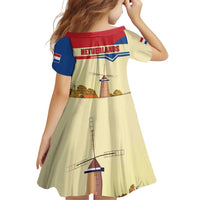 Netherlands Lion and Knight Family Matching Off Shoulder Short Dress and Hawaiian Shirt Tulips and Windmills