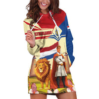 Netherlands Lion and Knight Hoodie Dress Tulips and Windmills