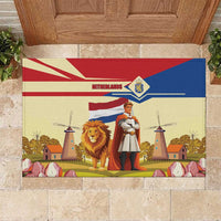 Netherlands Lion and Knight Rubber Doormat Tulips and Windmills