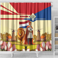 Netherlands Lion and Knight Shower Curtain Tulips and Windmills
