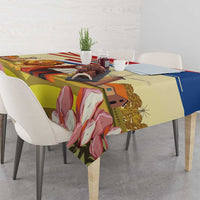 Netherlands Lion and Knight Tablecloth Tulips and Windmills