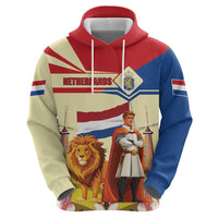 Netherlands Lion and Knight Zip Hoodie Tulips and Windmills