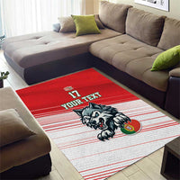 Custom Portugal Rugby Go Champions Area Rug Wolf Mascot Style