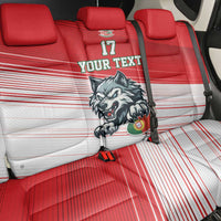 Custom Portugal Rugby Go Champions Back Car Seat Cover Wolf Mascot Style
