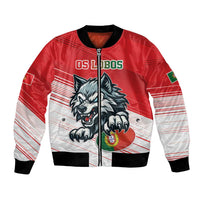 Custom Portugal Rugby Go Champions Bomber Jacket Wolf Mascot Style