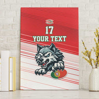 Custom Portugal Rugby Go Champions Canvas Wall Art Wolf Mascot Style