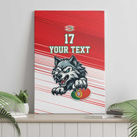 Custom Portugal Rugby Go Champions Canvas Wall Art Wolf Mascot Style