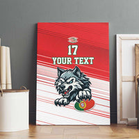 Custom Portugal Rugby Go Champions Canvas Wall Art Wolf Mascot Style