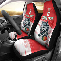 Custom Portugal Rugby Go Champions Car Seat Cover Wolf Mascot Style