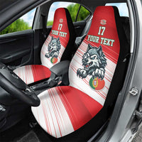 Custom Portugal Rugby Go Champions Car Seat Cover Wolf Mascot Style