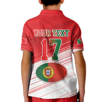 Custom Portugal Rugby Go Champions Kid Polo Shirt Wolf Mascot Style