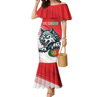 Custom Portugal Rugby Go Champions Mermaid Dress Wolf Mascot Style